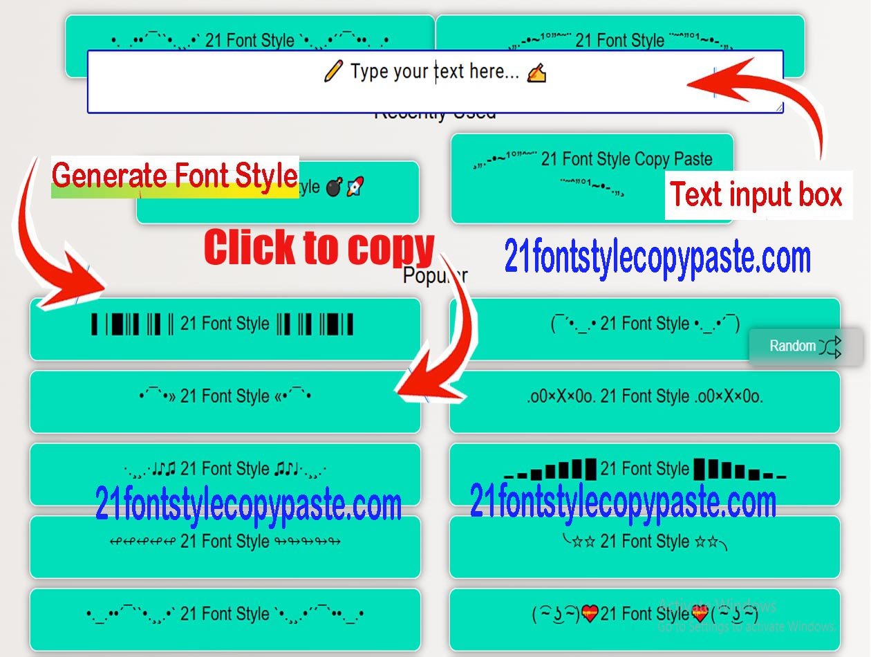 21 font style copy paste
